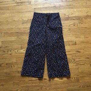 Madewell Floral Wide Leg Crop Jeans